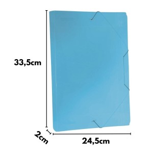 Pasta Plastica Com Elastico Oficio Lombada 20mm Azul ACP