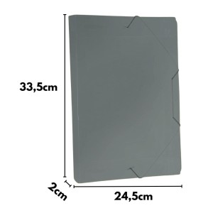 Pasta Plastica Com Elastico Oficio Lombada 20mm Fume ACP