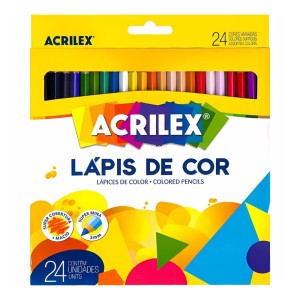 Lapis de Cor 24 Cores Sextavado ACRILEX