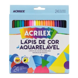 Lapis de Cor 24 Cores Aquarelavel Sextavado ACRILEX
