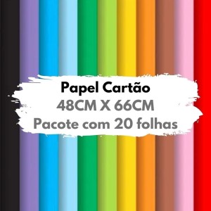 Papel Cartao 48X66cm Pacote Com 20 Folhas