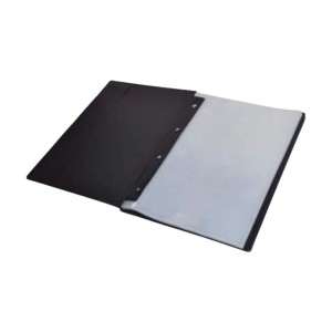 Pasta Catalogo Portfolio OF 50 Envelopes 0,06 Fino Preta Com Visor Com Colchete Ref.122 ACP