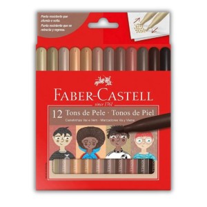 Canetinha Hidrografica 12 Cores Tons de Pele Vai e Vem FABER CASTELL
