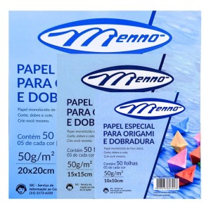 Kit Papel Origami Com 3 Tamanhos Com 150 Folhas Totais MENNO