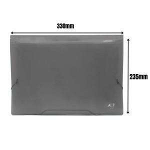 Pasta Sanfonada Plastica A4 12 Divisorias Fume 235X330mm Ref.1024 ACP