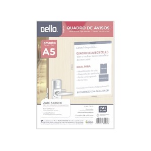 Quadro de Aviso Display Multiuso Plastico A5 Vertical Cristal Adesivo Ref.0535 DELLO