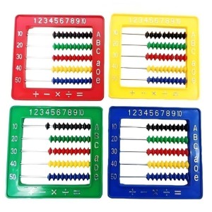 Ábaco Fechado Contador Com 50 Bolinhas De Plástico Com Tripé KAZ