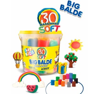 MASSINHA BIG BALDE C/30 CORES SOFT ART KIDS ACRILEX