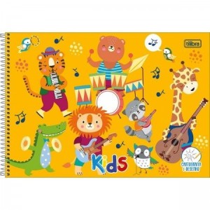 Caderno De Desenho Meia Pauta Espiral Capa Dura Dominguinhos ANIMATIVA