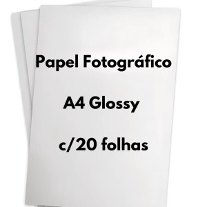 Papel Fotografico Glossy Inkjet A4 115gr Pacote Com 20 Folhas