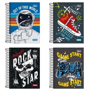 Agenda 2026 Escolar Pepper Masculina Espiral TILIBRA