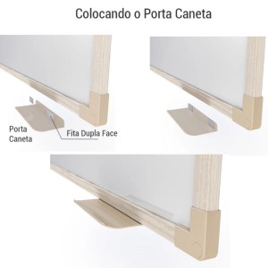 Quadro Branco Duraplac 30x40cm Moldura de Madeira STALO 