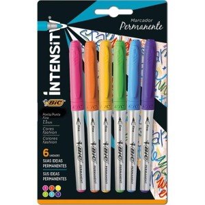 Pincel Marcador Permanente com 6 Cores 1.1mm Marking Colors BIC 