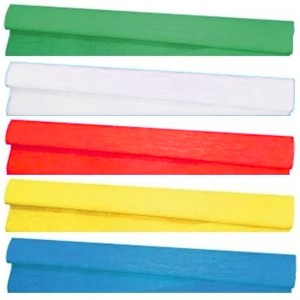 Crepom 48cmX2mt Branco/Amarelo/Verde/Azul/Vermelho