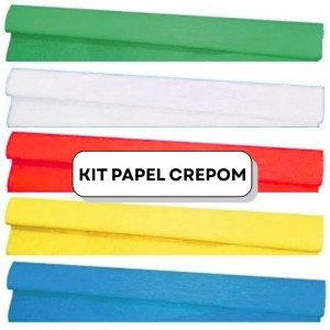 Crepom 48cmX2mt Branco/Amarelo/Verde/Azul/Vermelho
