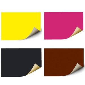 Kit Papel Cartao Folha 48X66cm Preto/Rosa/Amarelo/Marrom
