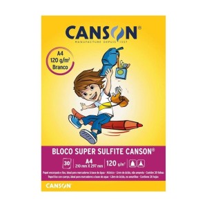 Bloco Para Desenho A4 Branco 120GR Com 30 Folhas CANSON