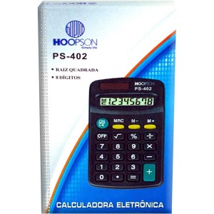 Calculadora de Bolso 8 dígitos Pilha AAA/Solar Preta HOOPSON