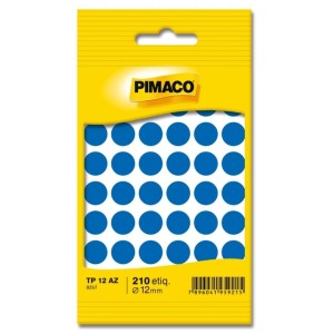 ETIQUETA DIAMETRO 12,0 AZUL TP-12 C/210 ETIQUETAS PIMACO