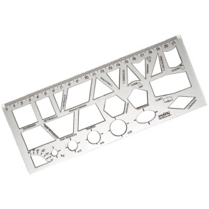 REGUA GEOMETRICA 21CM PLASTICA WALEU