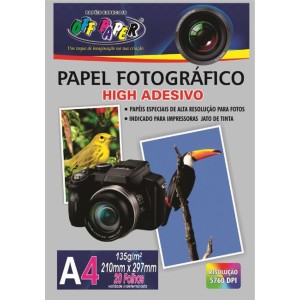 Papel Fotografico High Glossy Injet A4 135gr Pacote Com 20 Folhas OFF PAPER
